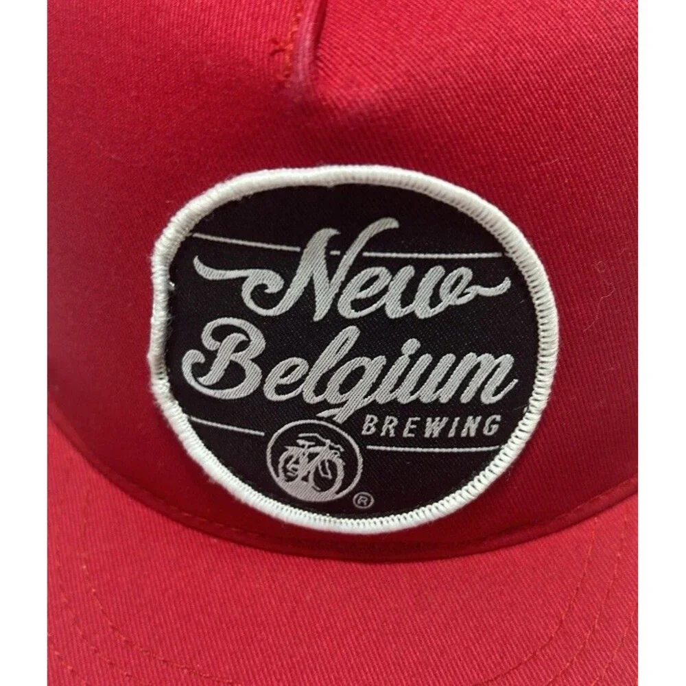 New Belgium Brewing Red Snapback Hat Employee Owned Cotton Cap